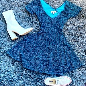 UO Blue Leopard Print Mini Dress With Cut-Out Back